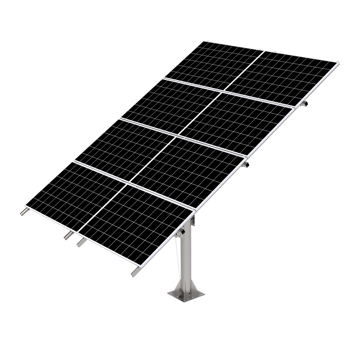 Elios Arbora P8-C I Pole Mount System for 8 Solar Panels | Includes Manual Crank & Accessories