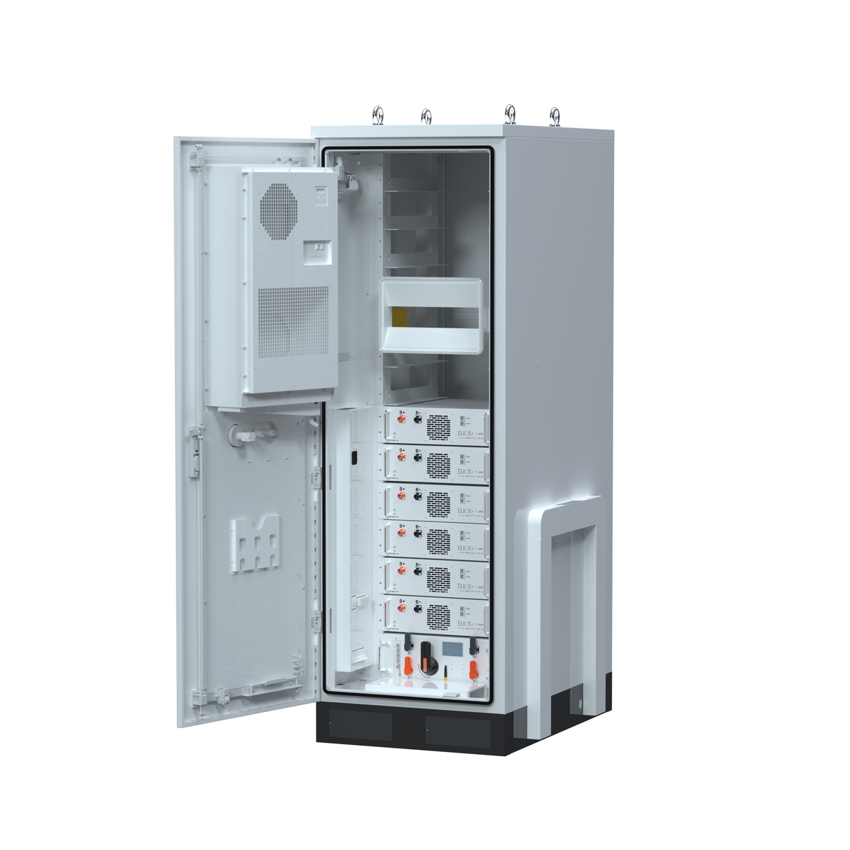 Armoire de stockage d'énergie au lithium haute tension Elios Litio EE-HV 30,7–61,4 kWh pour usage commercial | Intérieur et extérieur | Homologuée UL