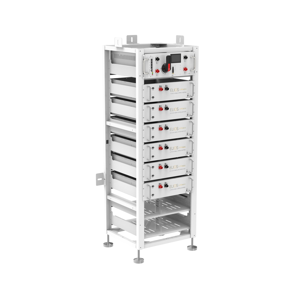 Système de stockage d'énergie à batterie au lithium haute tension Elios Litio EO-HV 30,7–61,4 kWh pour usage commercial en intérieur | Certifié UL