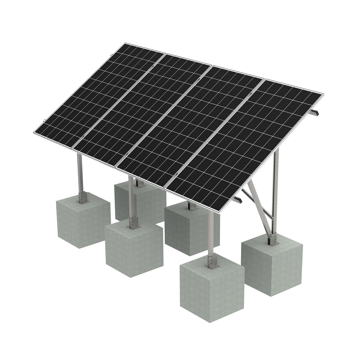Elios Terra G4 | Système de Montage au Sol pour 4 Panneaux Solaires
