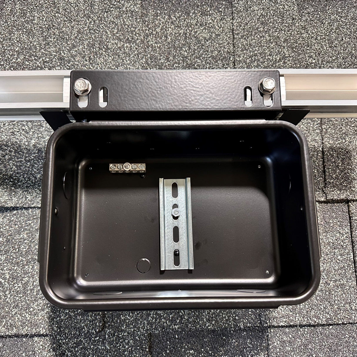 SolaDeck 0399 | Universal Black Rail-Mount Junction Box