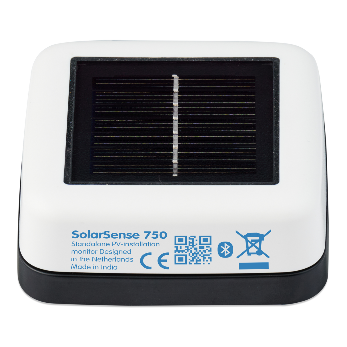 SolarSense 750 device with solar panel on a white background
