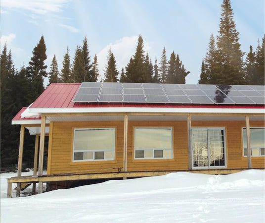 Off-grid solar system installed on rural cabin in Canada