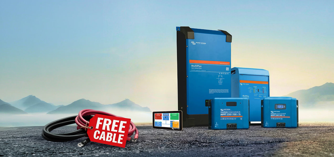 Victron Energy MultiPlus inverter with MPPT charge controllers available at Volts.ca