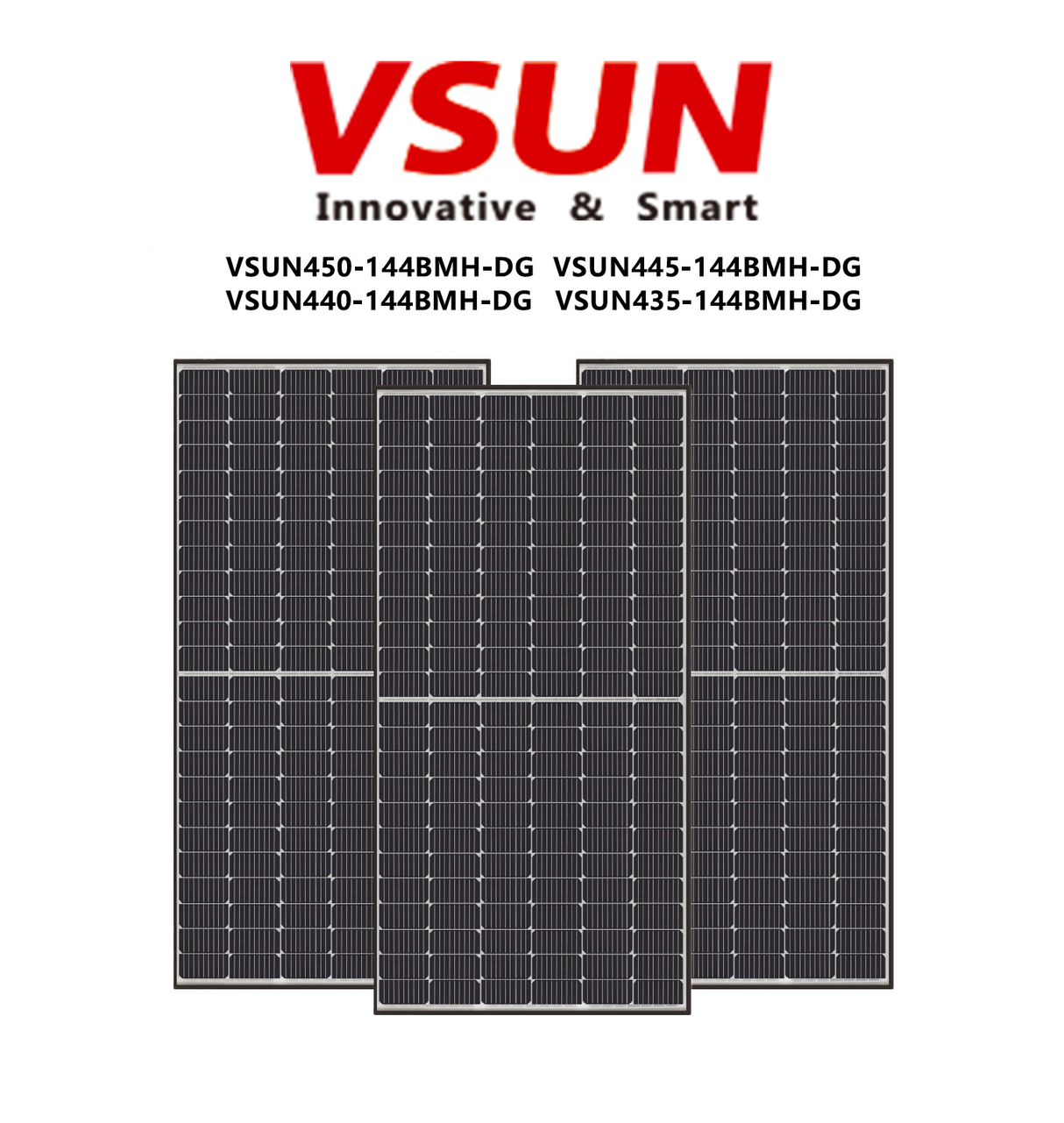 30 Panneaux Solaires Vsun par Skid | Panneau Solaire Bi-facial Vsun 450W | Technologie des Cellules PERC