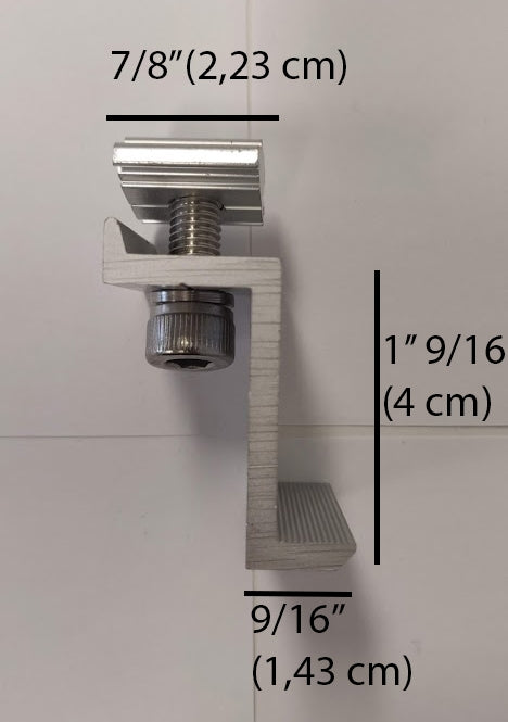 Elios Solar End Clamp Anodized Aluminum 40mm