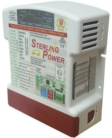 Sterling Power chargeur de batterie à Batterie Entrée 12V à sortie 12V Chargeur alimenté en courant continu de 30 ampères
