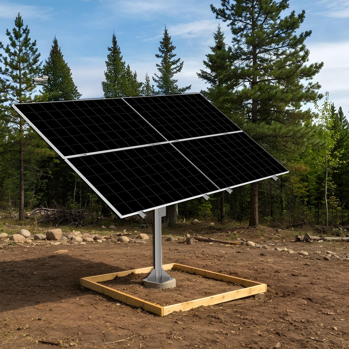 Elios Arbora P4-C | Pole Mount System for 4 Solar Panels | Post Mounting System