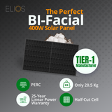 Elios Voltaic400HC-BF | Panneau Solaire Mono-facial BI-Facial 400W
