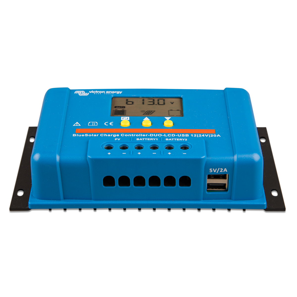 Victron Energy BlueSolar PWM DUO 12/24 V - 20 A avec écran LCD et port USB | SCC010020060