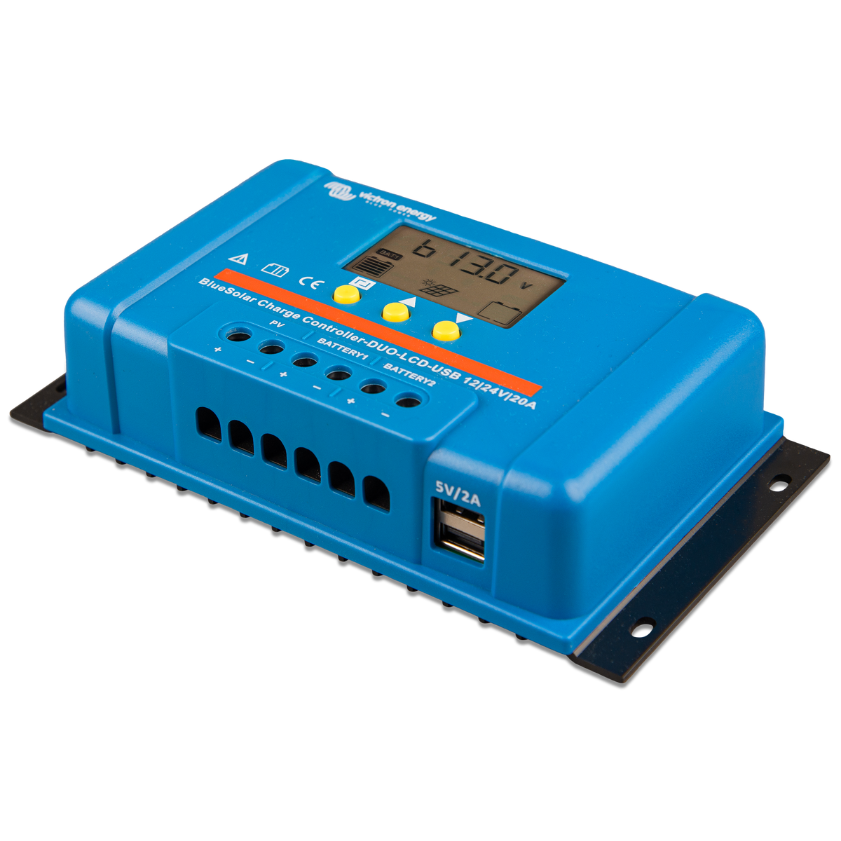 Victron Energy BlueSolar PWM DUO 12/24 V - 20 A avec écran LCD et port USB | SCC010020060