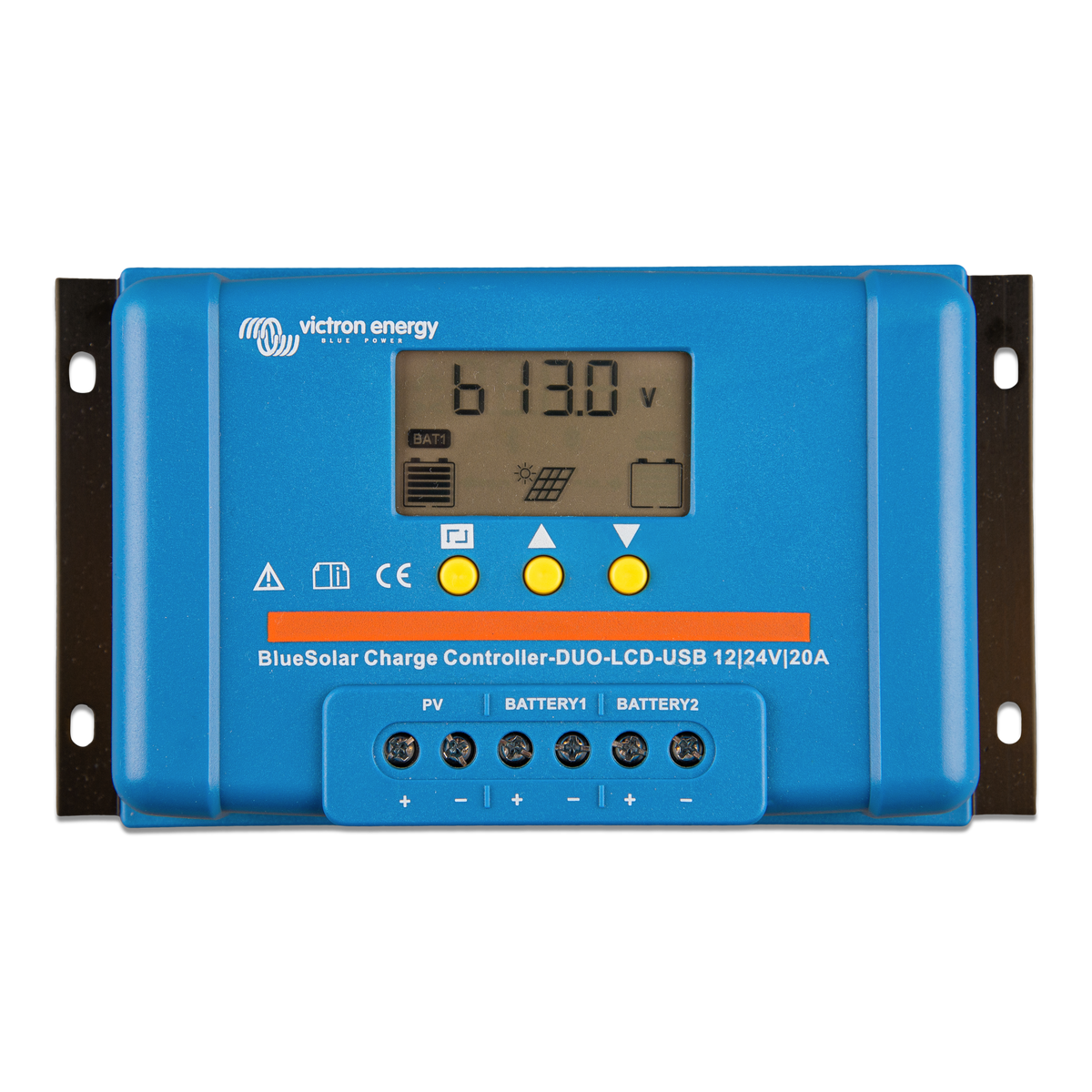 Victron Energy BlueSolar PWM DUO 12/24 V - 20 A avec écran LCD et port USB | SCC010020060