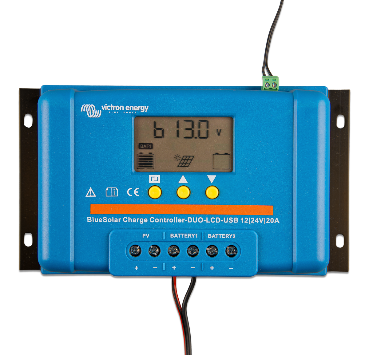Victron Energy BlueSolar PWM DUO 12/24 V - 20 A avec écran LCD et port USB | SCC010020060