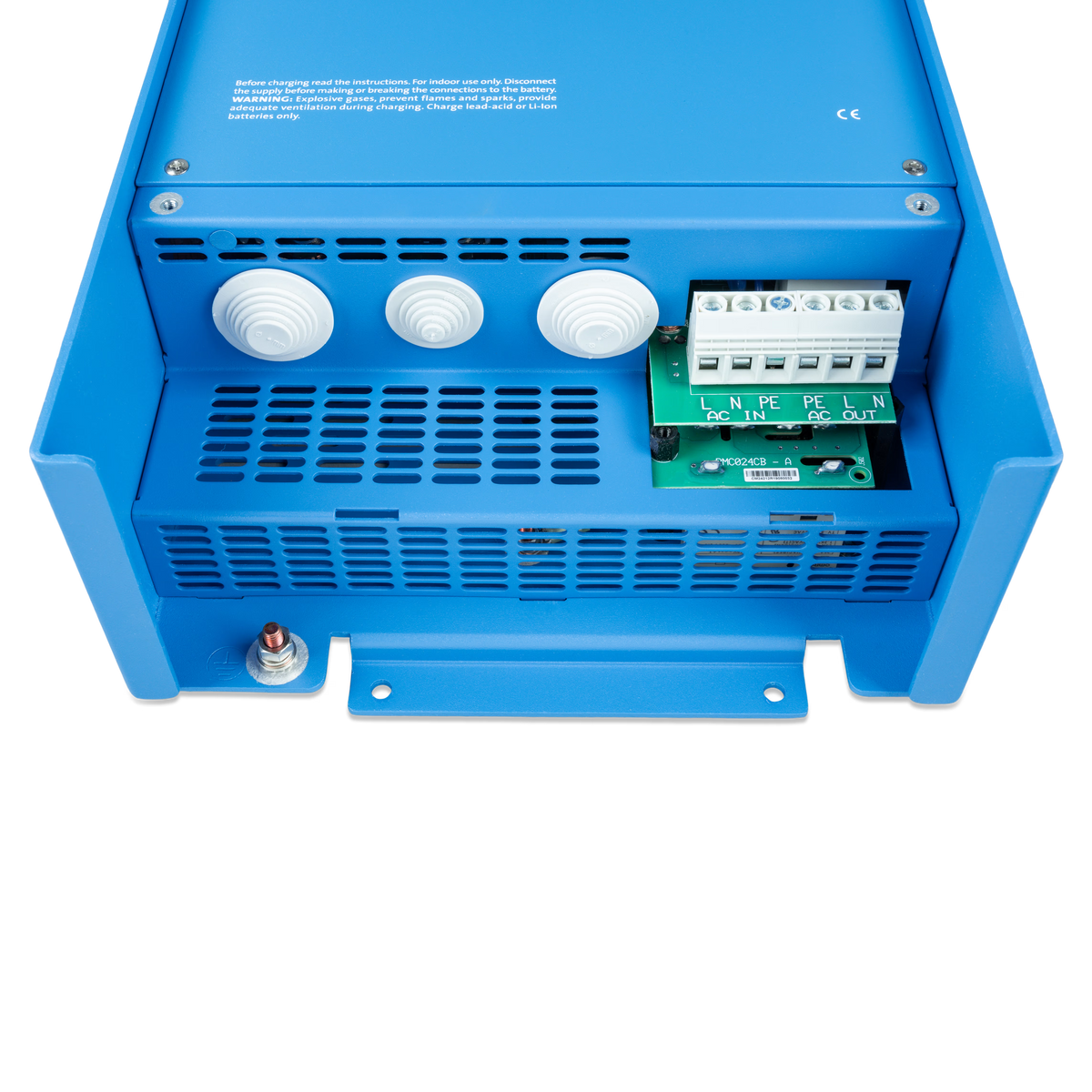 Victron MultiPlus Compact 24/2000/50-50 120V inverter charger connection panel
