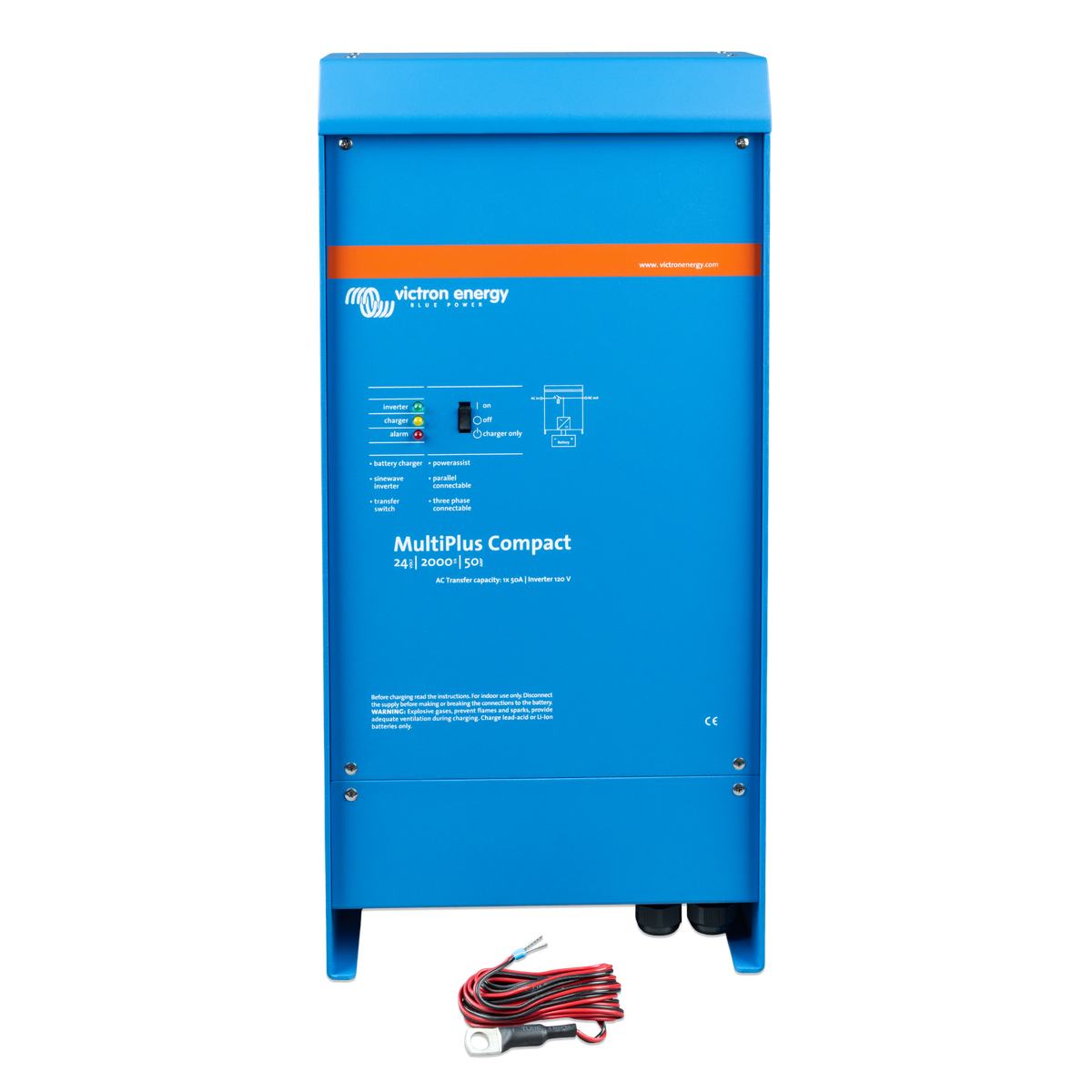 Victron MultiPlus Compact 24/2000/50-50 120V inverter charger with included accessories