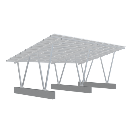 Aluminum Solar carport structure on a white background