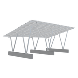 Aluminum Solar carport structure on a white background