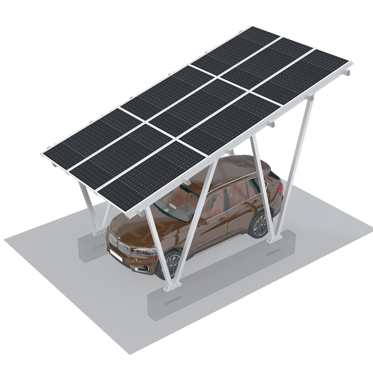 Elios Solar Carport M9 | Aluminum Structure for 1 Vehicle | 9 Solar Panels (5.4 kW+)
