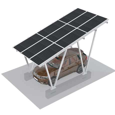 Elios Solar Carport M9 | Aluminum Structure for 1 Vehicle | 9 Solar Panels (5.4 kW+)