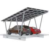 Solar Elios carport M15 with two cars underneath on a white background