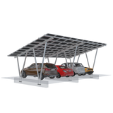 Carport with solar panels on a white background