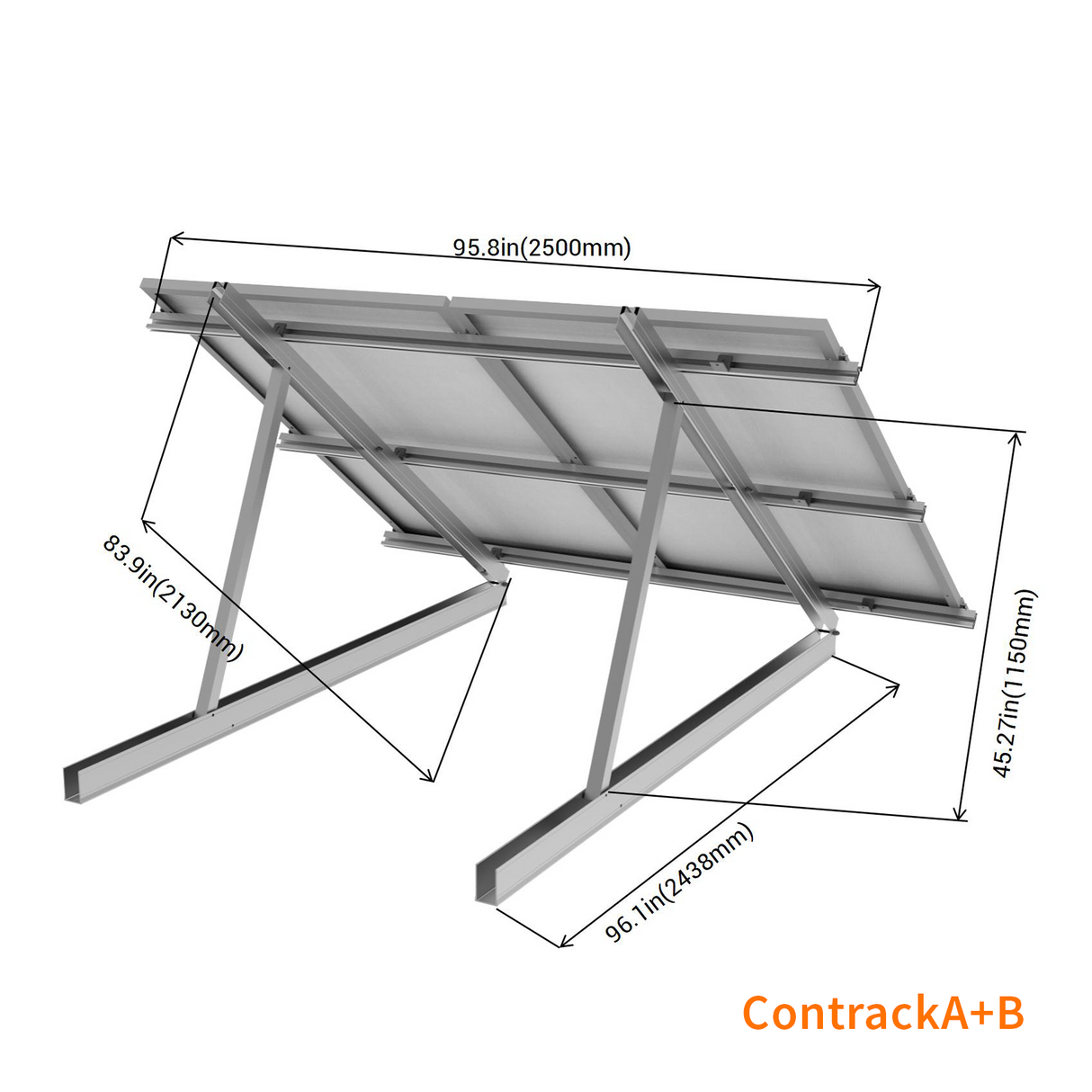 Elios Contrack A+B | Container Racking for 2 solar Panels