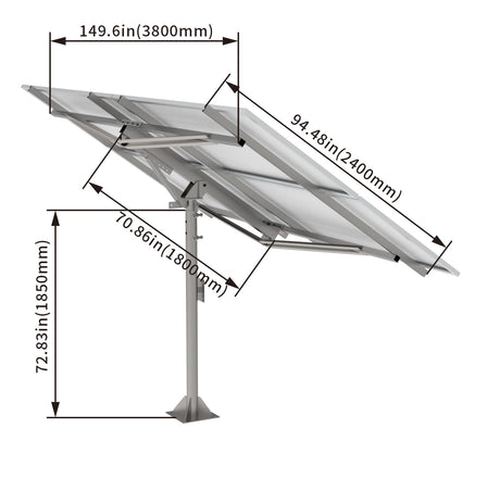 Elios Arbora P4-C | Pole Mount System for 4 Solar Panels | Post Mounting System