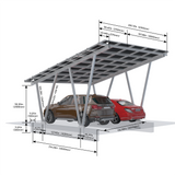 Elios Carport M15 | Structure en aluminium pour 2 véhicules | 15 panneaux solaires (9 kW+)