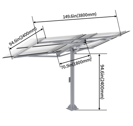 Elios Arbora P4-C | Pole Mount System for 4 Solar Panels | Post Mounting System