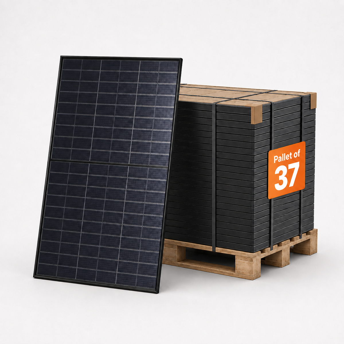 Elios Voltaic 450HC-BF 30mm Frame | All Black 450W Bifacial Solar Panel TopCon Panel VOC 38.63VDC