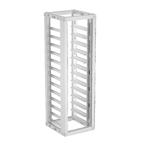 Metal storage rack on a white background