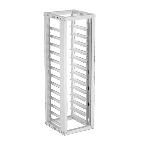 Metal storage rack on a white background