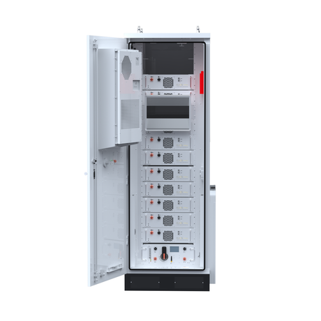 Armoire de stockage d'énergie au lithium haute tension Elios Litio EE-HV 30,7–61,4 kWh pour usage commercial | Intérieur et extérieur | Homologuée UL