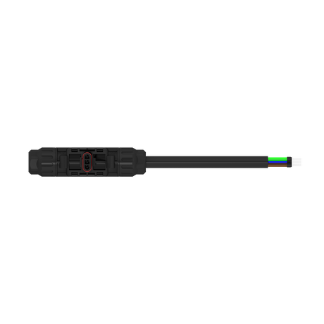 HYXI Black fiber optic cable connector on a white background