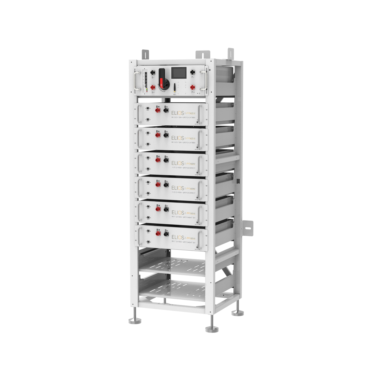 Système de stockage d'énergie à batterie au lithium haute tension Elios Litio EO-HV 30,7–61,4 kWh pour usage commercial en intérieur | Certifié UL