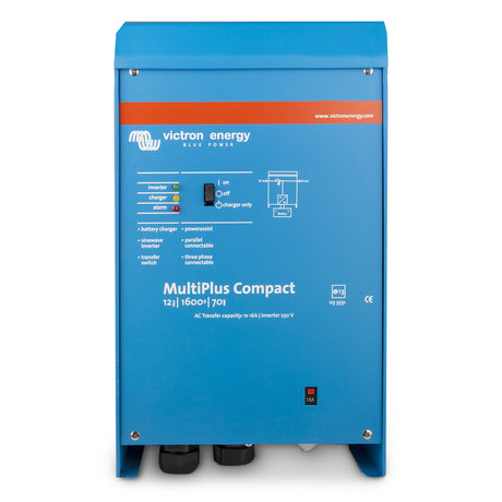 Front view of Victron Energy MultiPlus Compact 12/1600/70-16 230V inverter charger