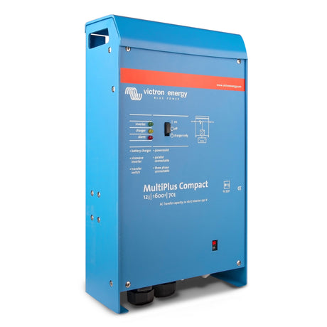 Left-angle view of Victron Energy MultiPlus Compact 12/1600/70-16 230V inverter charger