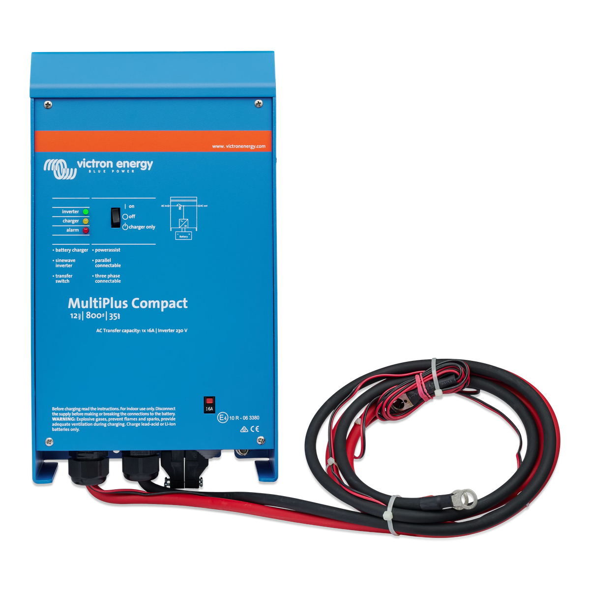 Victron Energy MultiPlus Compact 12/800/35-16 230V inverter charger, front view