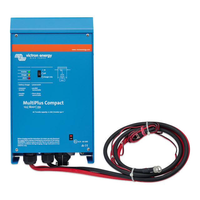Victron Energy MultiPlus Compact 12/800/35-16 230V inverter charger, front view