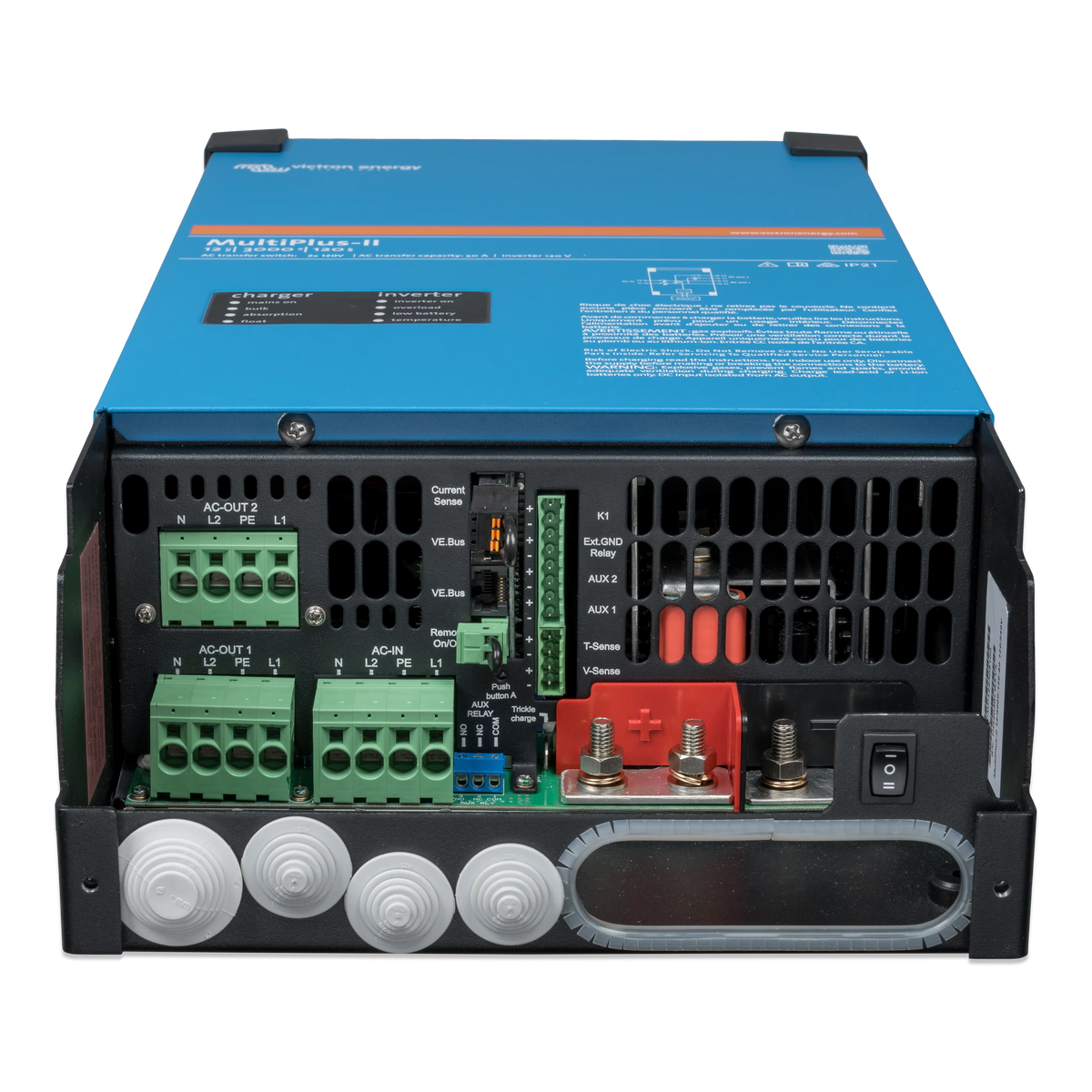 Panneau de raccordement du chargeur-onduleur Victron Energy MultiPlus-II 12/3000/120-50 2x120 V