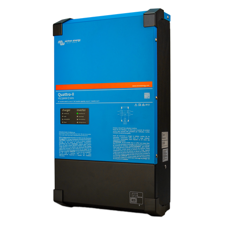 Victron Energy Quattro-II 12/3000 2x120 V, chargeur-onduleur : vue de profil gauche