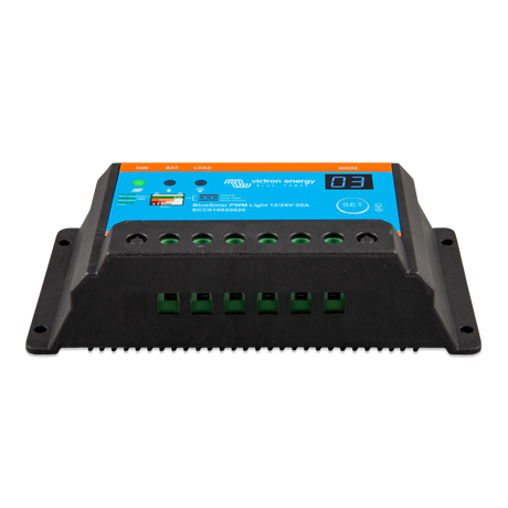 Régulateur de charge Victron BlueSolar PWM-Light 12/24 V 20 A, vue de face