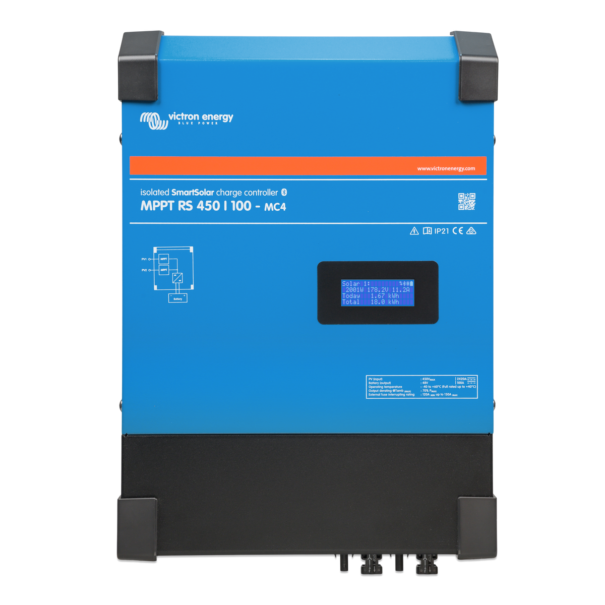 Victron Energy SmartSolar MPPT RS 450/100-MC4 | Régulateur de charge solaire | SCC145110510