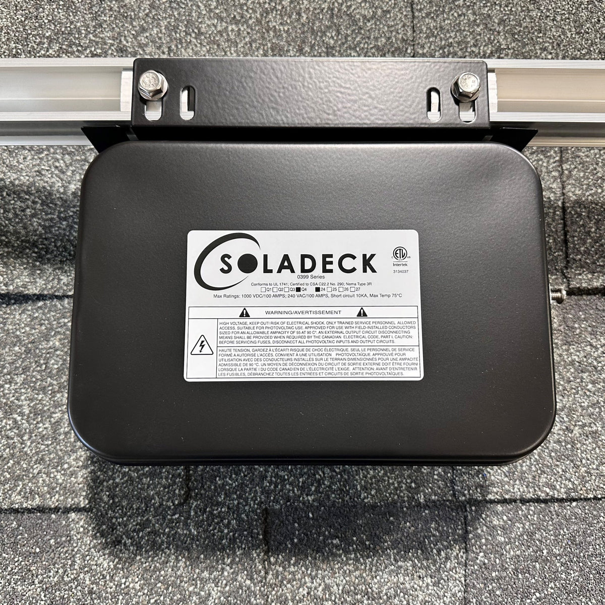 Guard Junction Box SolaDeck 0399 Universal Rail Mount PV Junction Box