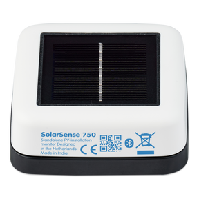 SolarSense 750 device with solar panel on a white background