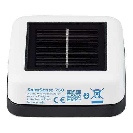 SolarSense 750 device with solar panel on a white background