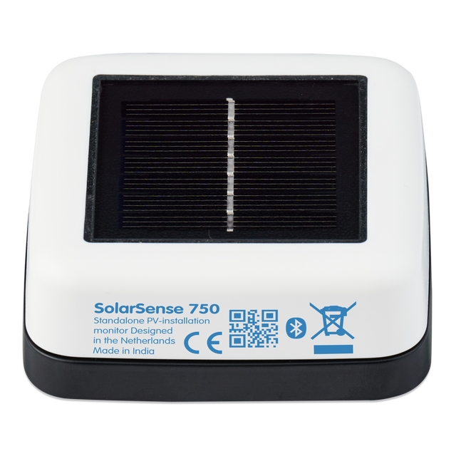SolarSense 750 device with solar panel on a white background