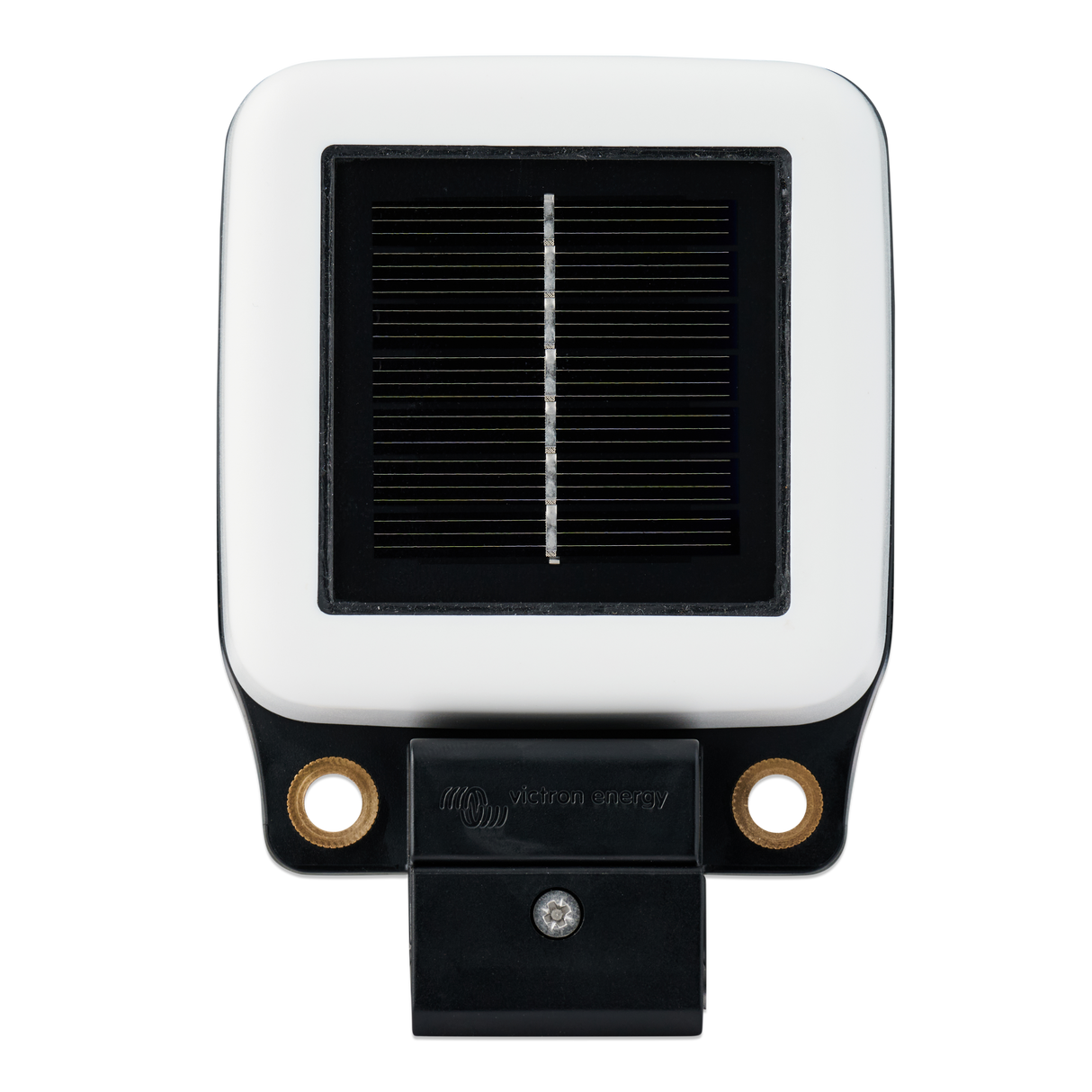 Solar panel with white frame and black solar panel on a white background
