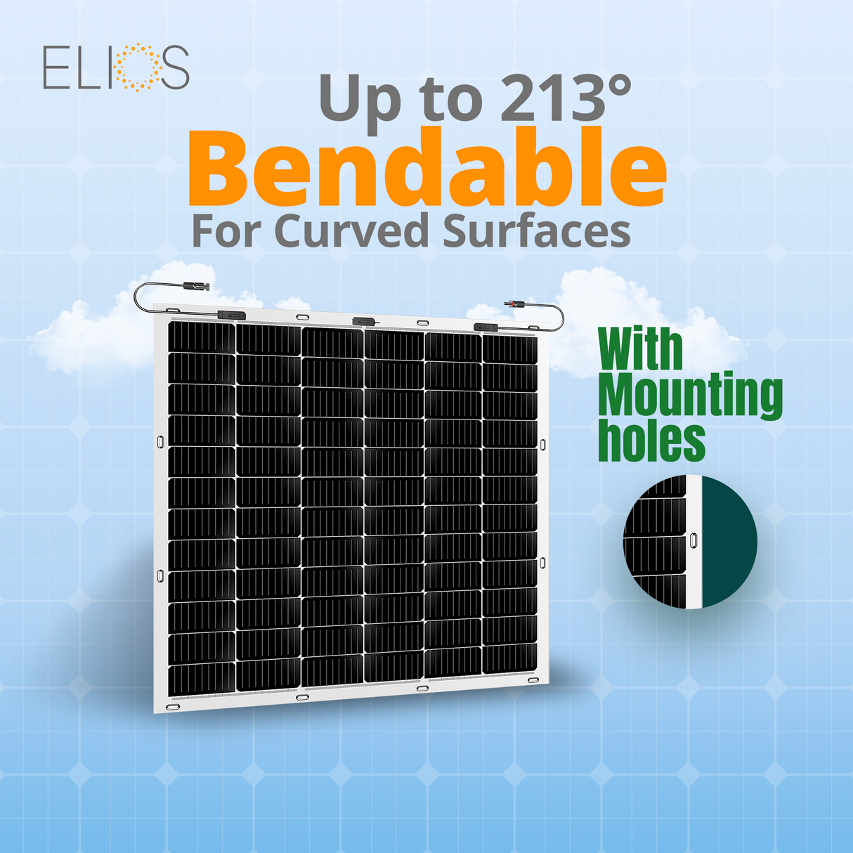 Pack de 2 Elios Voltaic210F-B | 210W Panneau Solaire de Balcon Semi-flexible