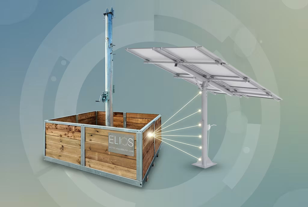 Socle Elios Basket 8 conçu pour être compatible avec le support de montage sur poteau solaire Arbora P8-C